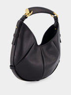 Black Mombasa Small Leather Hobo Bag