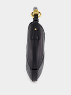 Black Mombasa Small Leather Hobo Bag