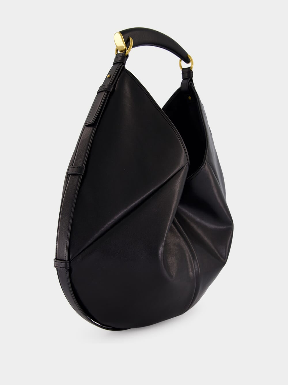 Black Mombasa Large Leather Hobo Bag