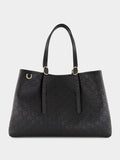 Black GG Emblem Large Leather Tote