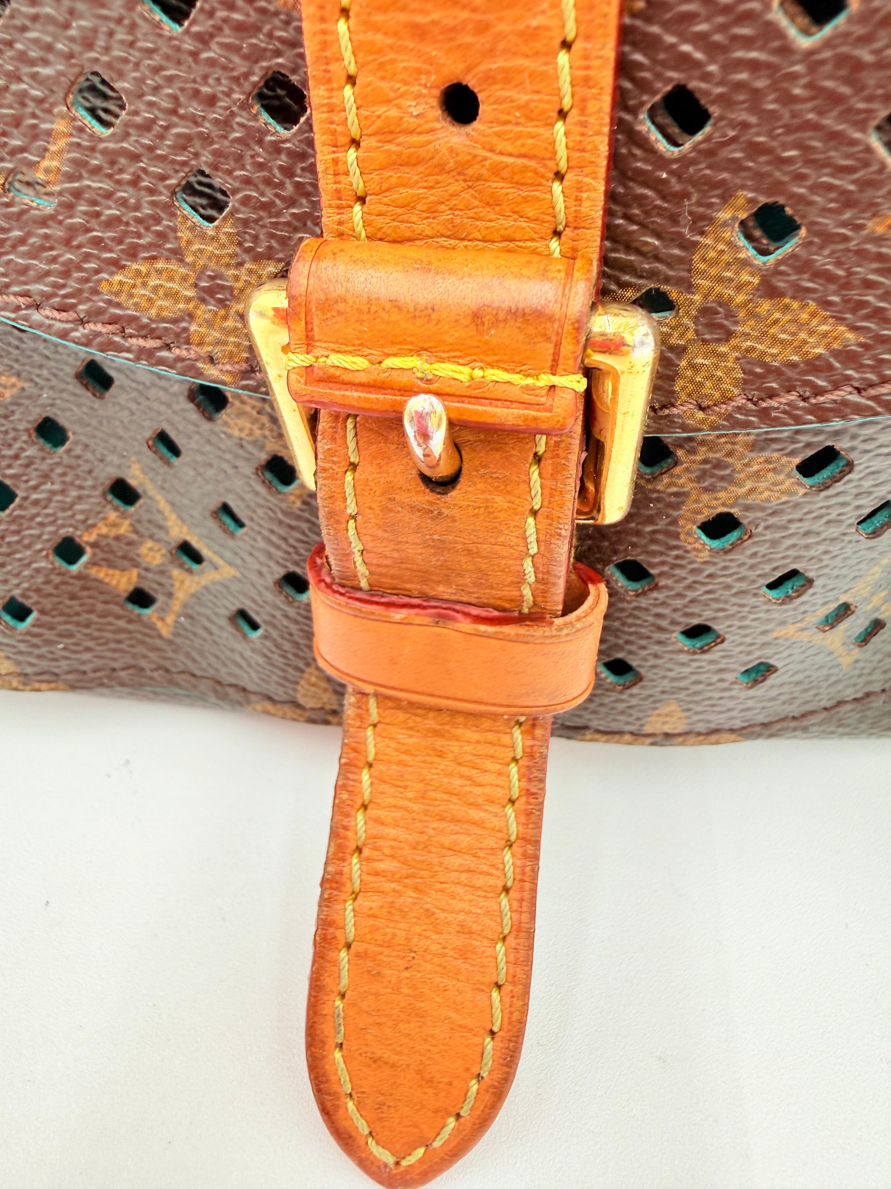 Crossbody Luxury Designer By Louis Vuitton In Blue & Brown, Size:Medium