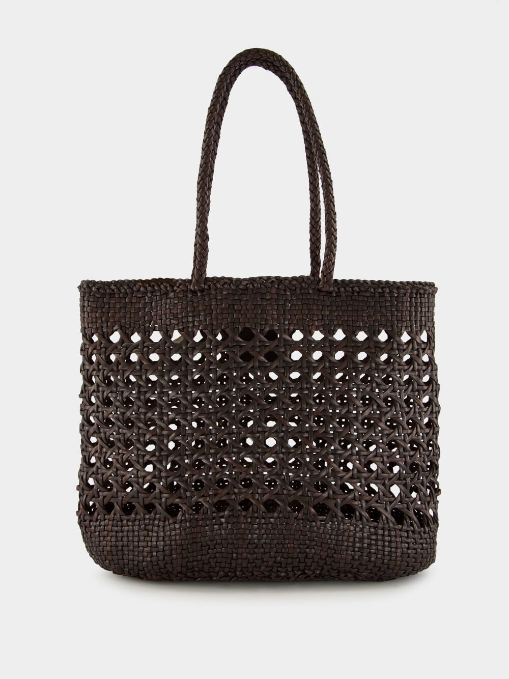 Dark Brown Eclipse Cannage Leather Tote