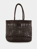 Dark Brown Eclipse Cannage Leather Tote