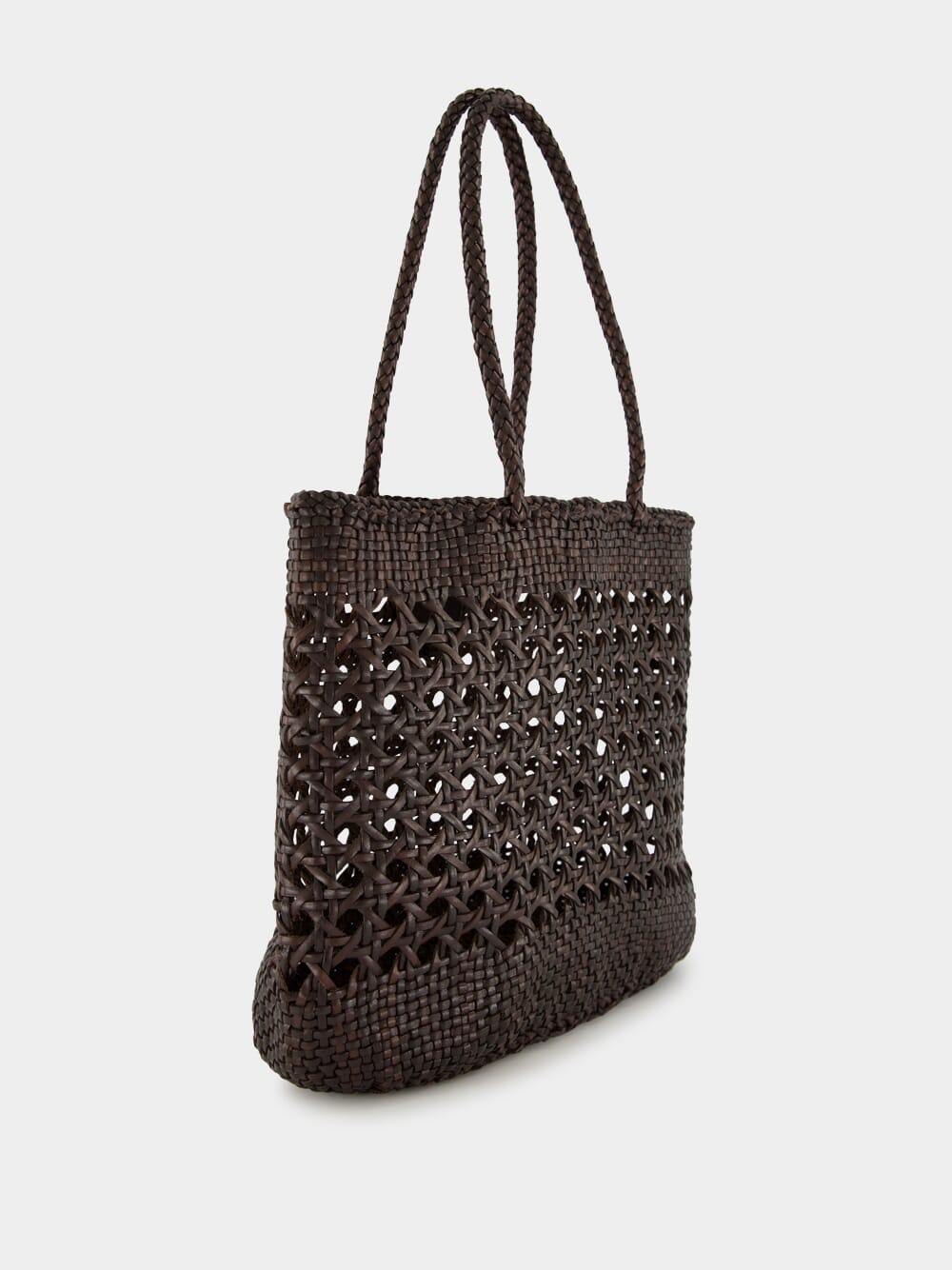 Dark Brown Eclipse Cannage Leather Tote