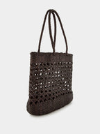 Dark Brown Eclipse Cannage Leather Tote