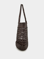 Dark Brown Eclipse Cannage Leather Tote