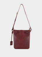 Hot Wine Leather Bucket Bag with Cassandre Charm