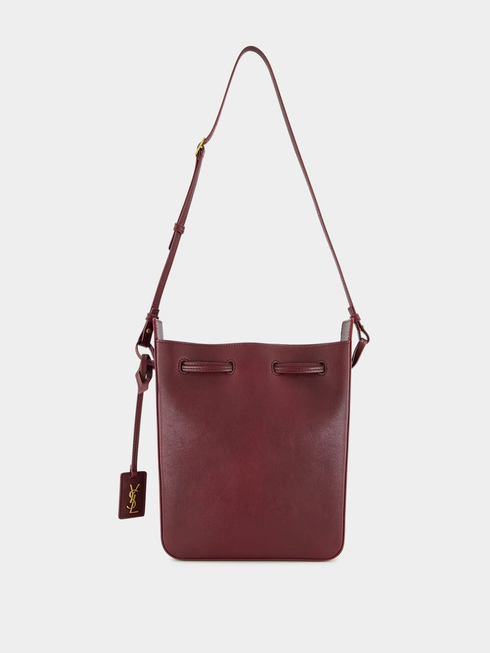 Hot Wine Leather Bucket Bag with Cassandre Charm