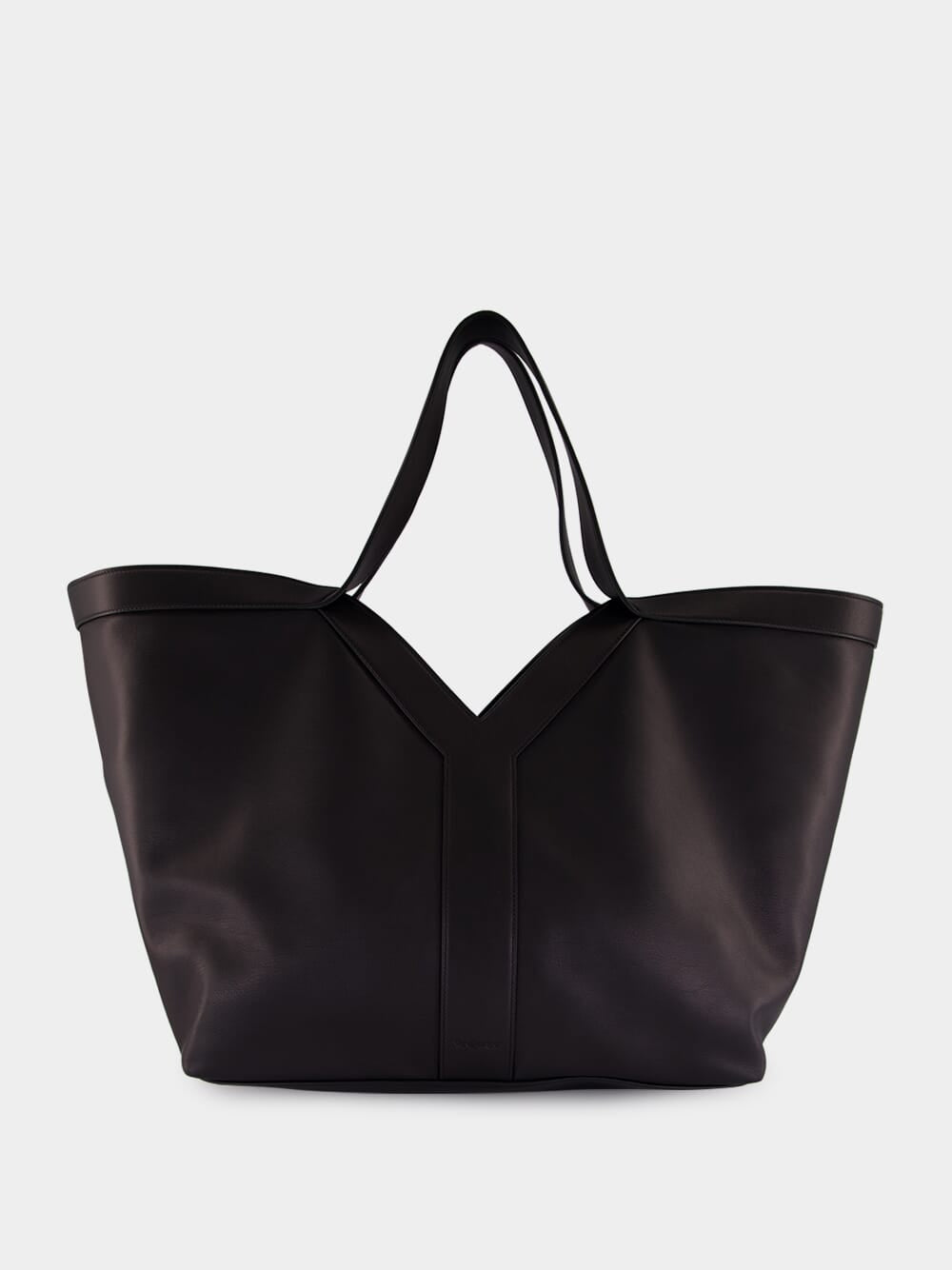Black Y Tote in Leather