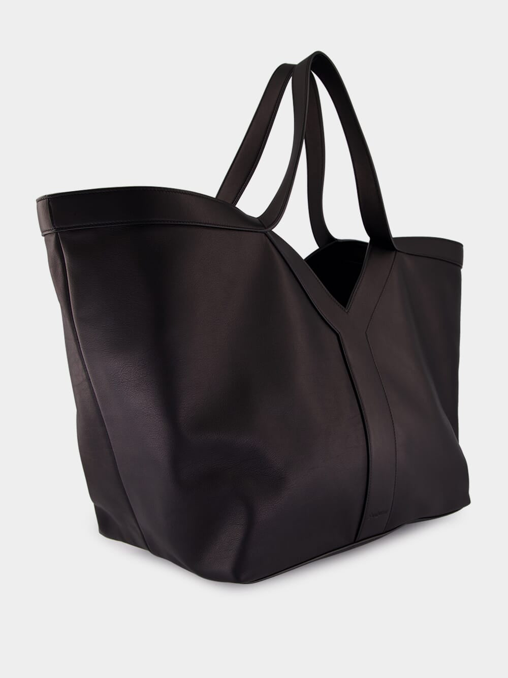 Black Y Tote in Leather