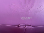 Chanel Purple Jumbo Classic Double Flap Bag in Lambskin Leather with Silver Hardware