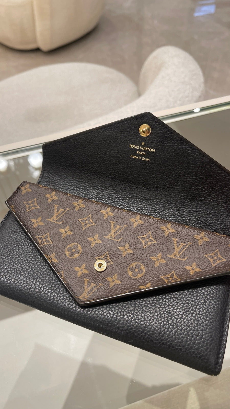 Louis Vuitton Black Double V Wallet