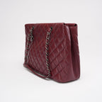 Chanel Burgundy Red Caviar Leather City Shopping Tote Bag 2016
