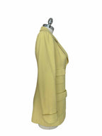 CHANEL Size 4 Yellow Tweed Solid Blazer