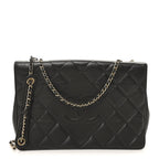 Lambskin Quilted Large Diamond CC Flap Black