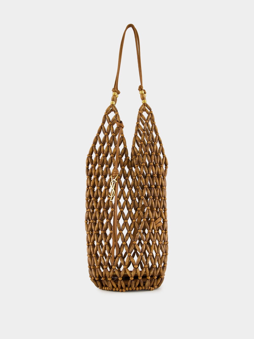 Brown Beaded Hobo Shoulder Bag