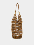 Brown Beaded Hobo Shoulder Bag