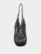 Black Beaded Hobo Shoulder Bag