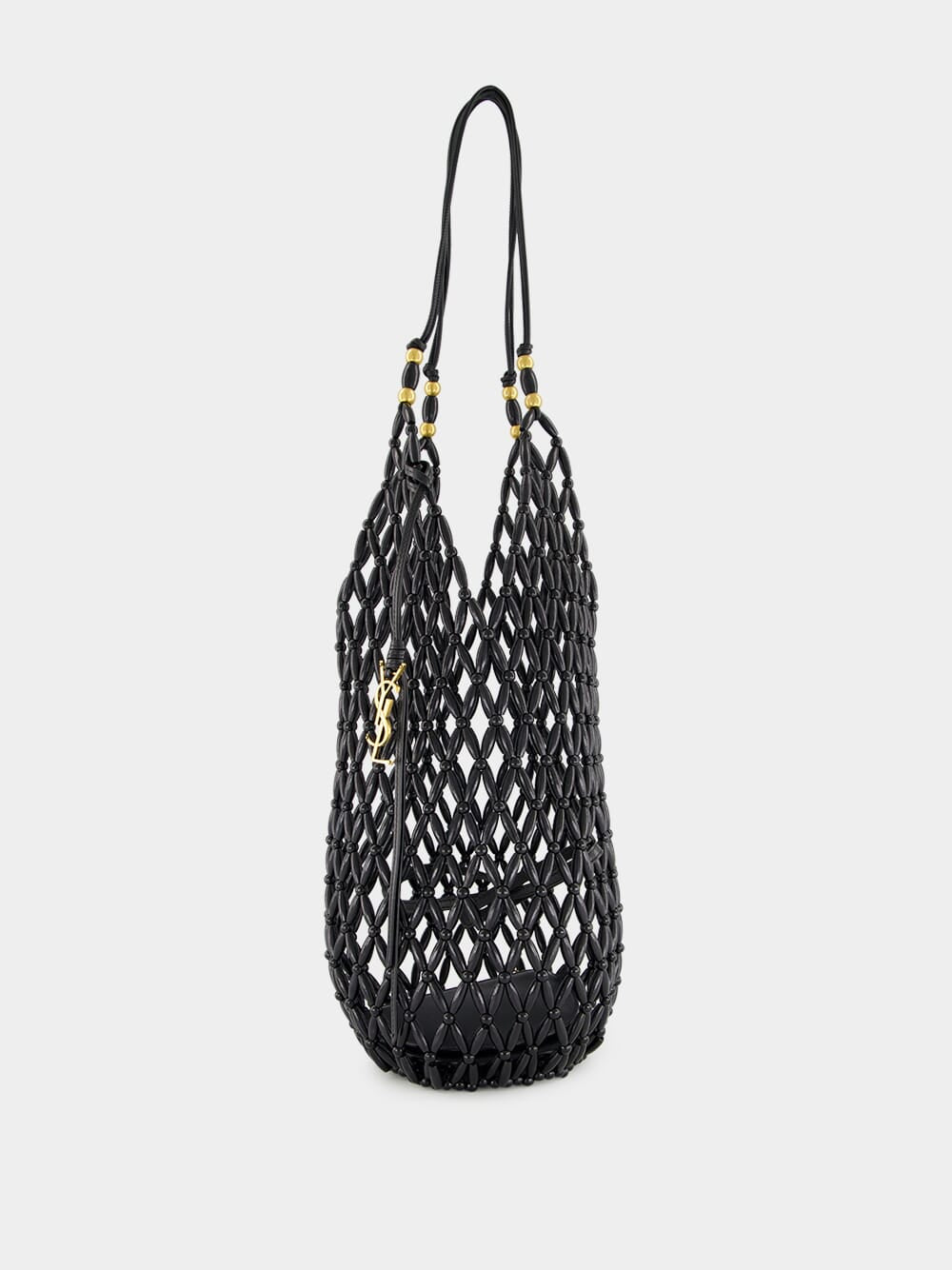 Black Beaded Hobo Shoulder Bag
