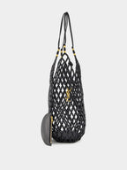 Black Beaded Hobo Shoulder Bag