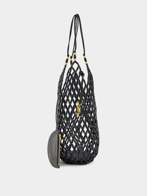 Black Beaded Hobo Shoulder Bag