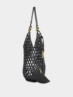 Black Beaded Hobo Shoulder Bag