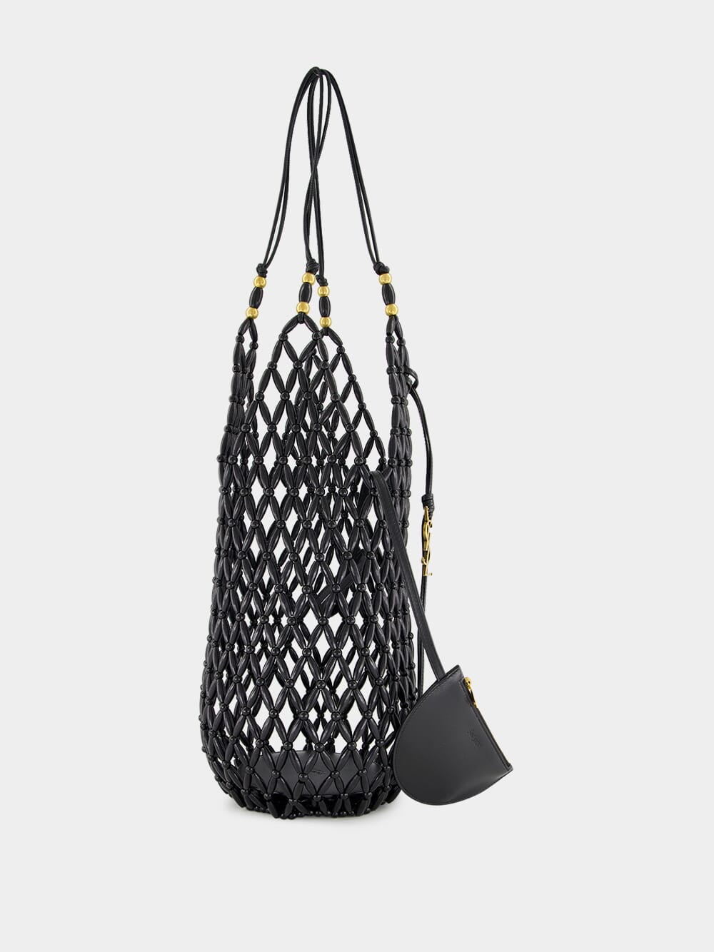 Black Beaded Hobo Shoulder Bag