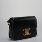 Celine Black Triomphe Crossbody Bag Pre-Owned 2021 Small Calfskin