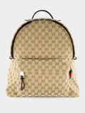 Ebony GG Canvas Backpack with Zip Closure