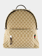 Ebony GG Canvas Backpack with Zip Closure