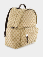 Ebony GG Canvas Backpack with Zip Closure