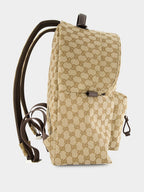 Ebony GG Canvas Backpack with Zip Closure