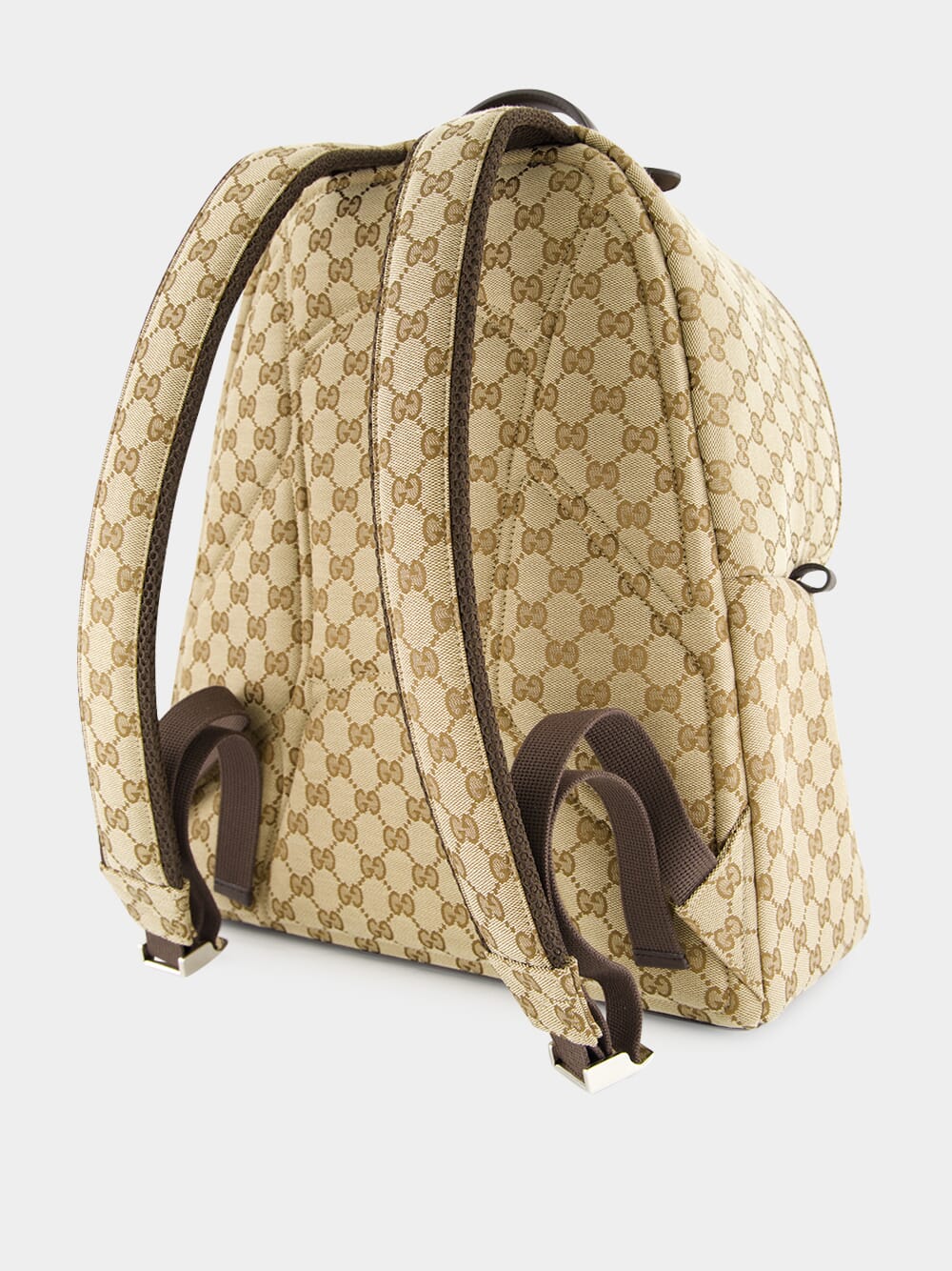 Ebony GG Canvas Backpack with Zip Closure