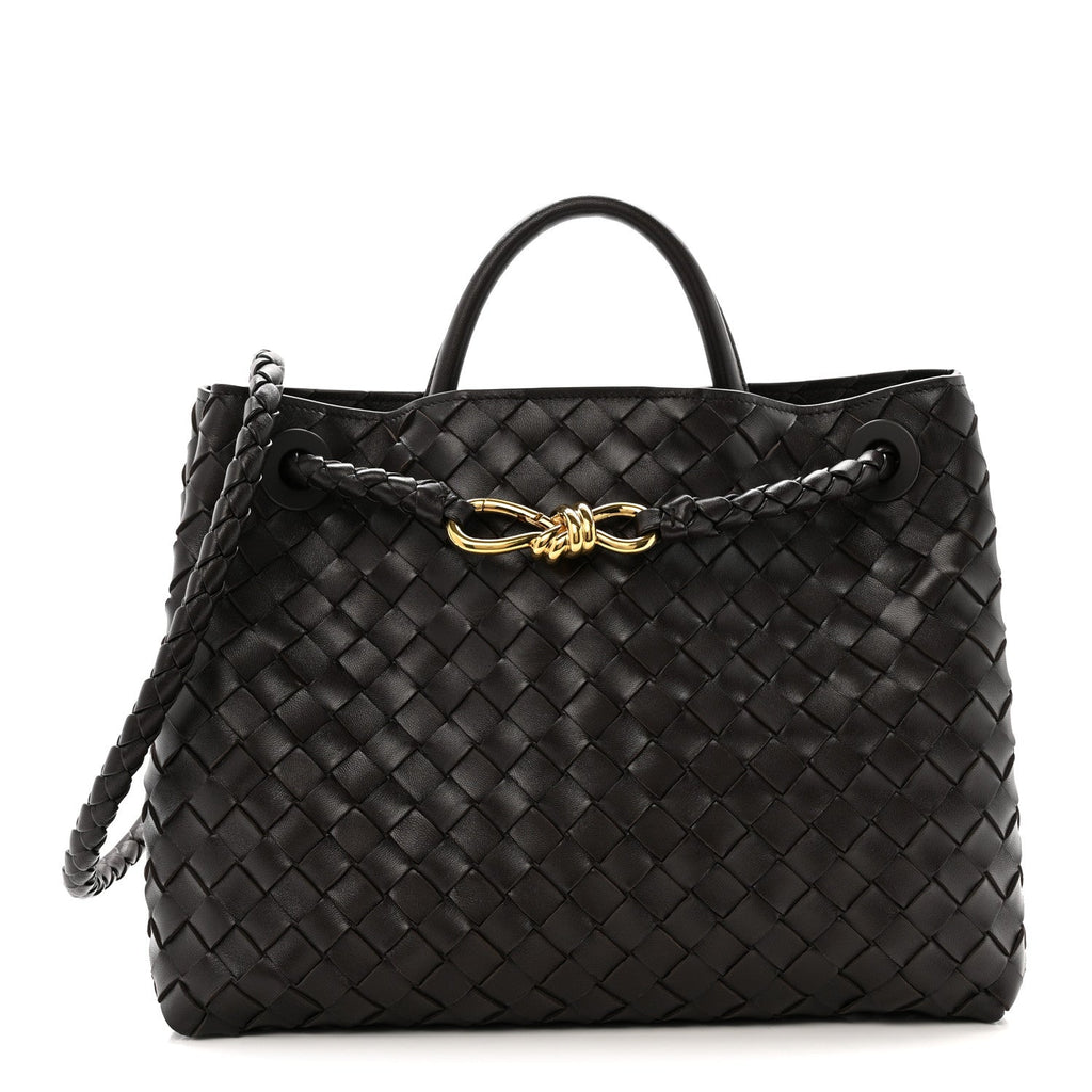 Nappa Intrecciato Medium Andiamo Shoulder Bag Fondant
