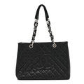 Caviar Quilted Grand Shopping Tote GST Black