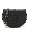 Caviar Quilted Mini Messenger Flap Black