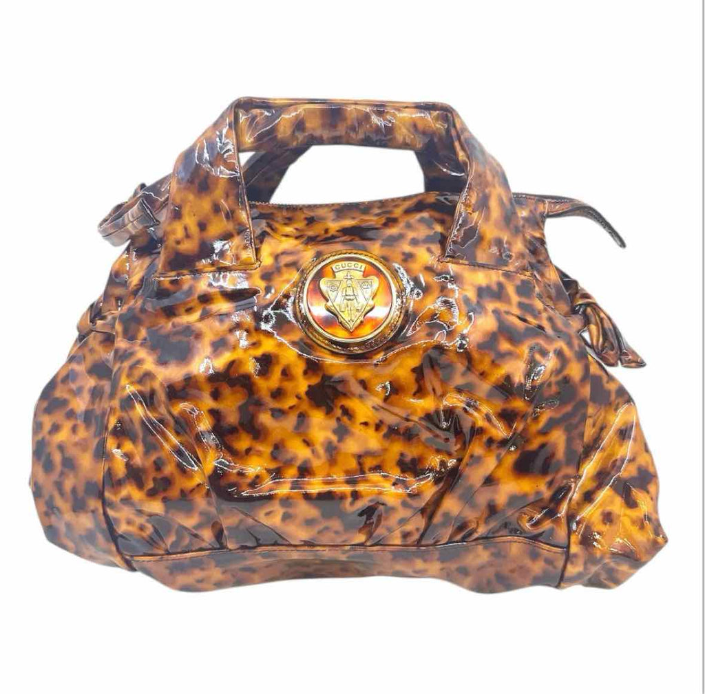 GUCCI Caramel Patent Leather Handbag