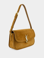 Solferino Medium Bag in Cognac Suede