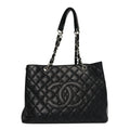 Caviar Quilted Grand Shopping Tote GST Black