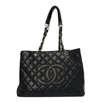 Caviar Quilted Grand Shopping Tote GST Black