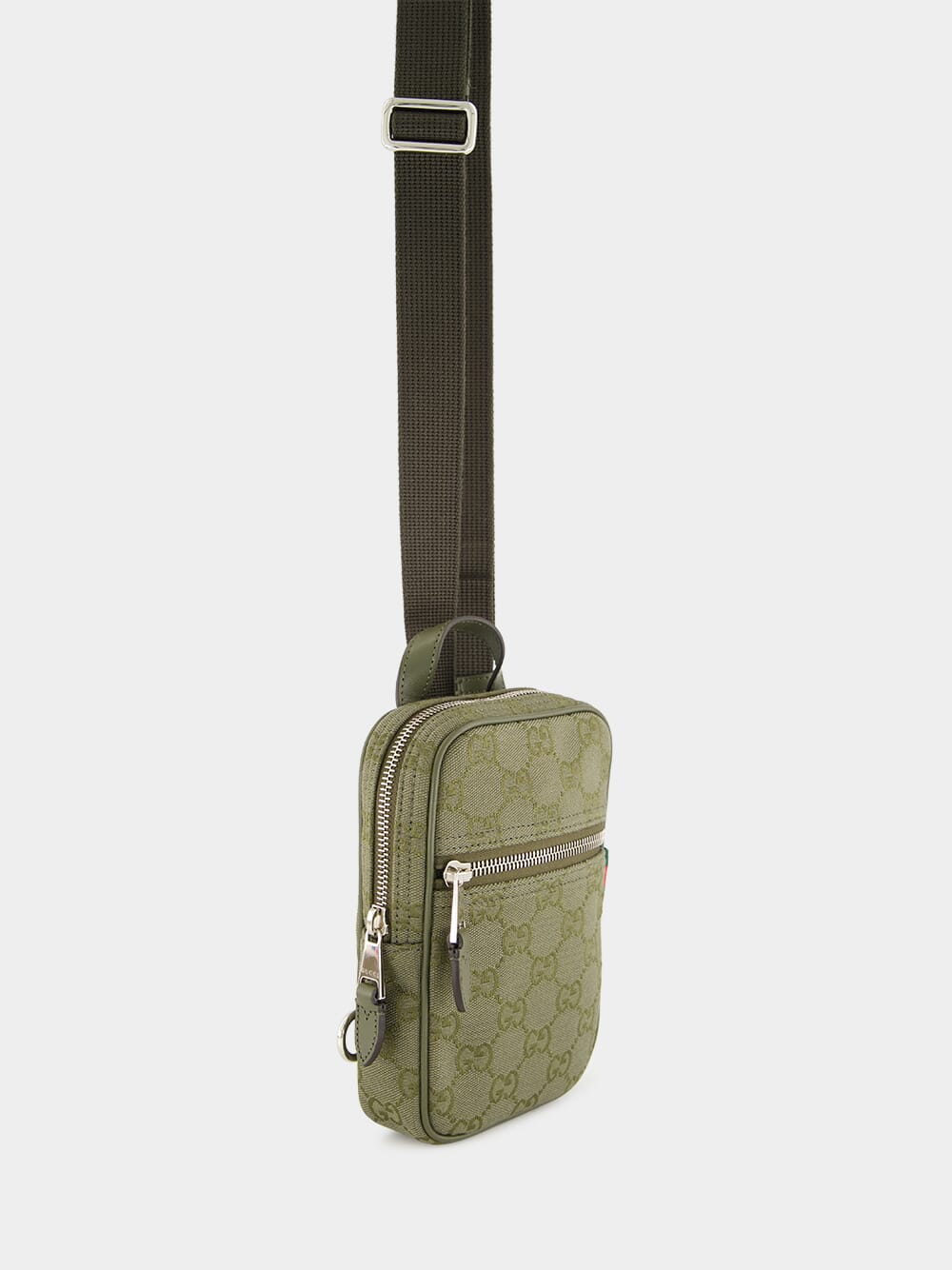 Forest Green GG Canvas Mini Sling Bag