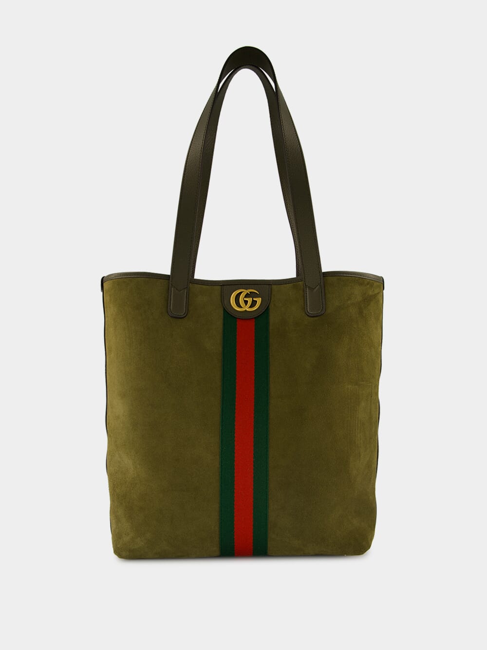 Dark Green Suede Ophidia Tote Bag