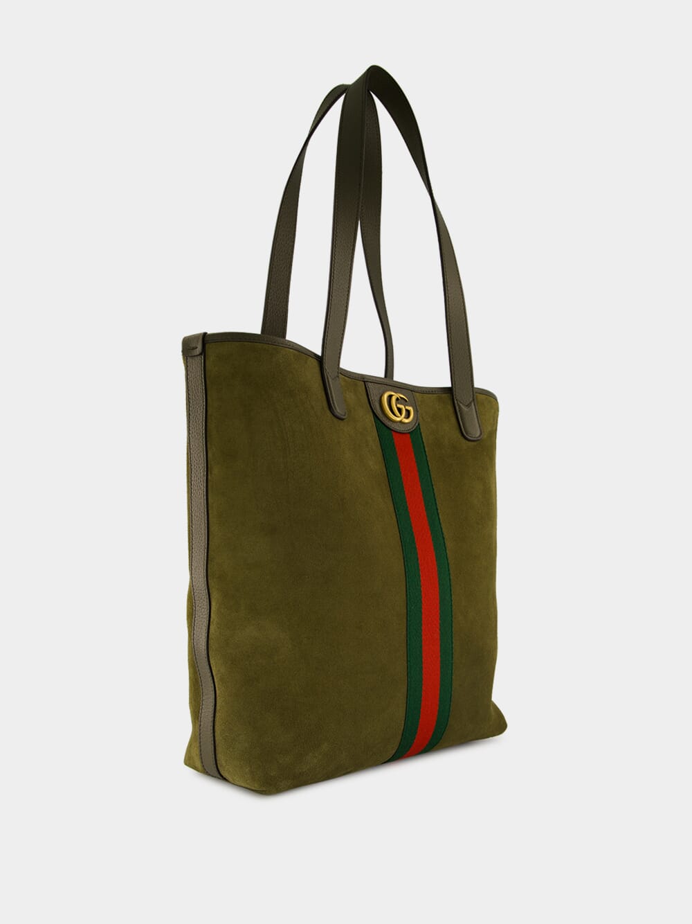 Dark Green Suede Ophidia Tote Bag