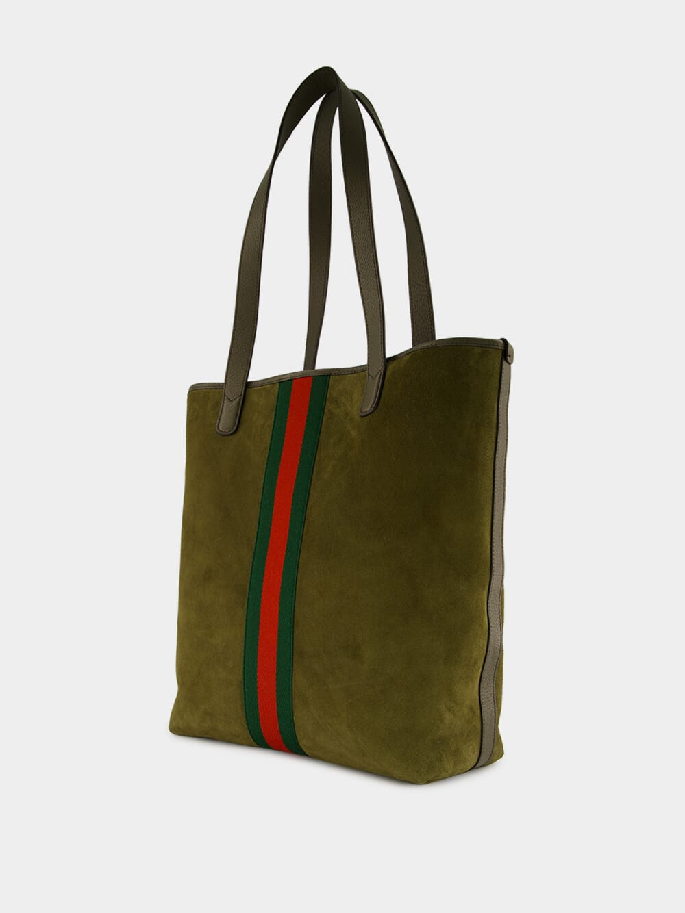 Dark Green Suede Ophidia Tote Bag