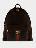 Dark Brown Suede Ophidia Backpack