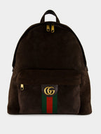 Dark Brown Suede Ophidia Backpack