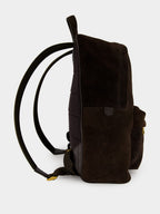 Dark Brown Suede Ophidia Backpack