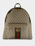 Beige GG Monogram Twill Backpack