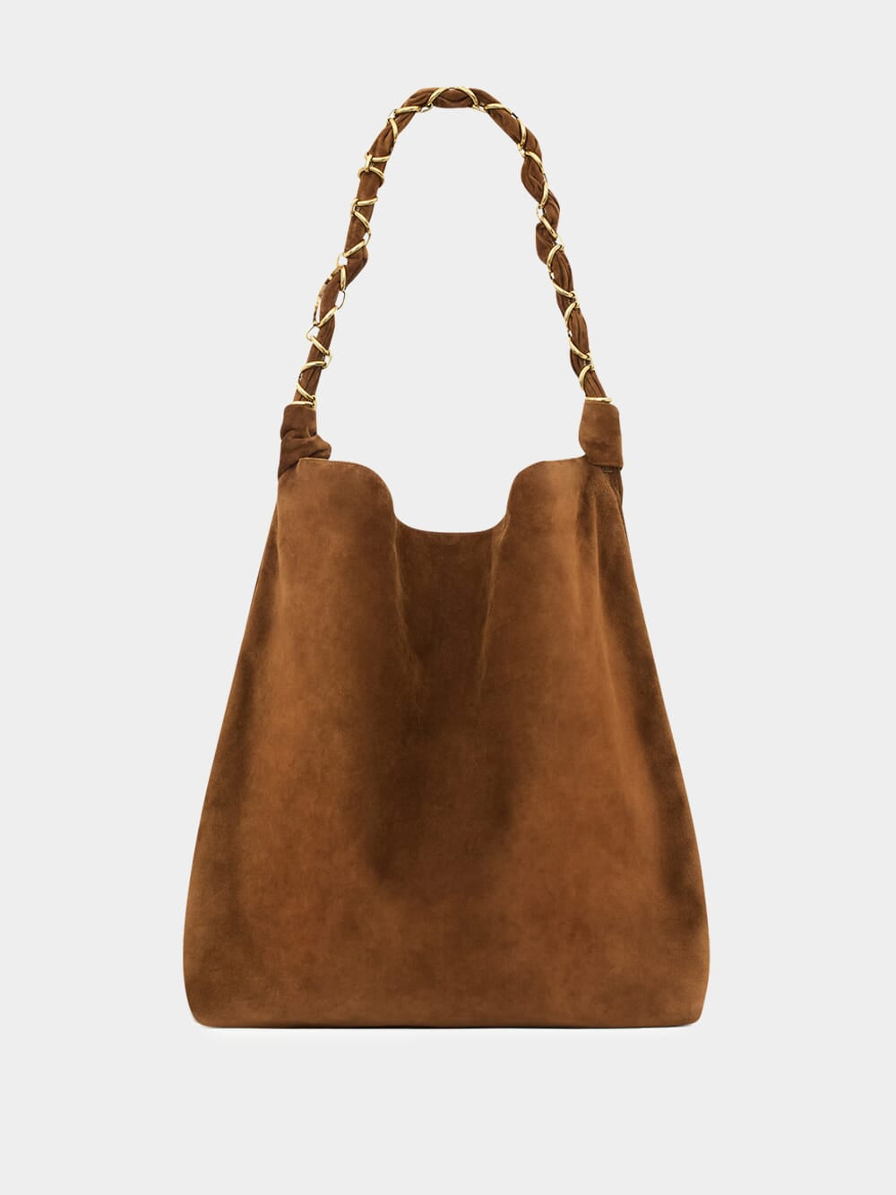 Caramel Cognac Amalia Suede Handbag