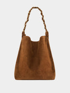 Caramel Cognac Amalia Suede Handbag